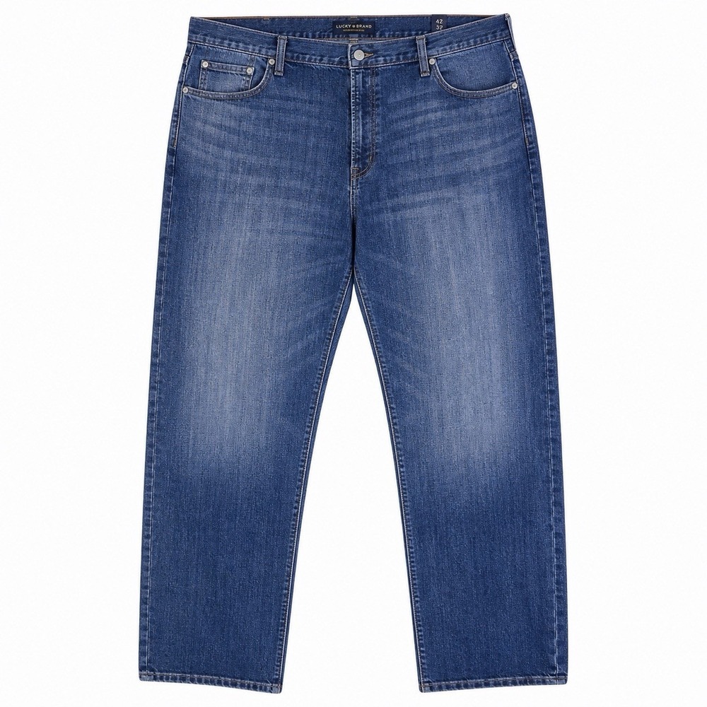 Lucky Brand 181 Jeans Mens 42x32 Relaxed Straight Leg Blue Denim Medium Wash